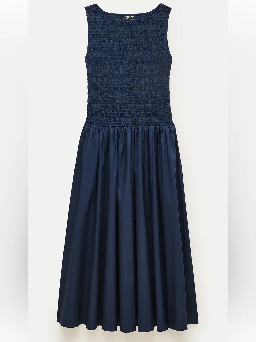 NWT J. Crew Lina smocked midi dress in Navy Size Small